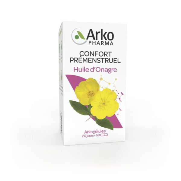 Arkogélules huile onagre bio confort prémenstruel 60 gélules