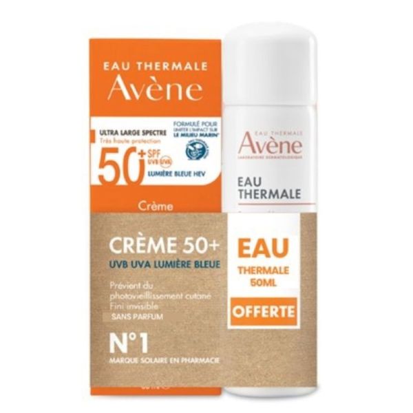 Avène Crème solaire 50+ sans parfum 50ml + eau thermale offerte 50ml