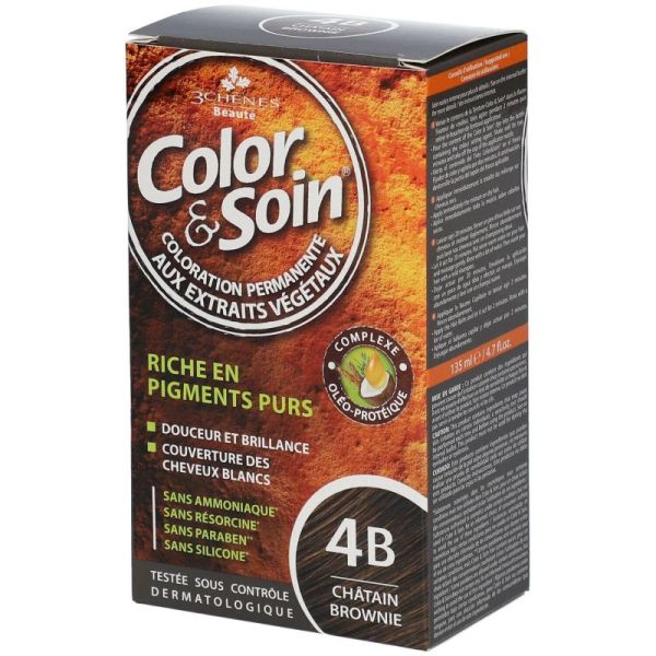 3 CHENES Coloration Soin Châtain Brownie 4B