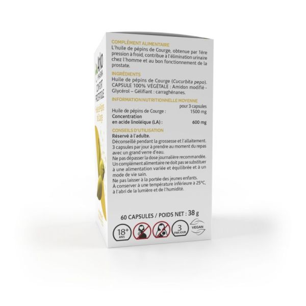 Arkogélules huile pépins de courge bio confort urinaire 60 capsules