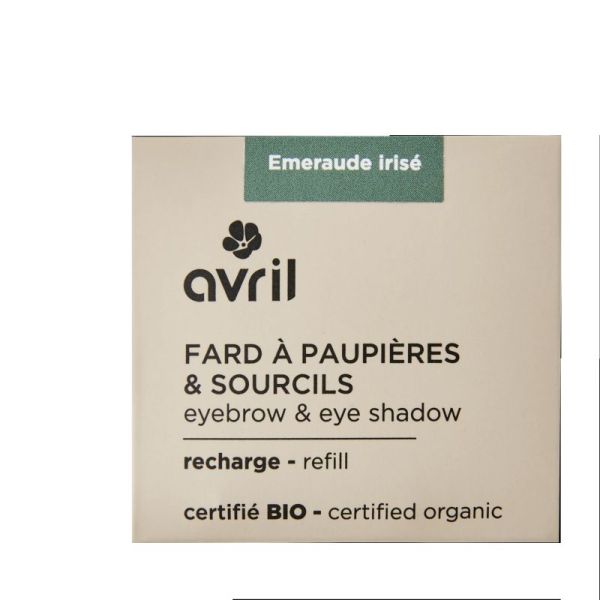 Avril Fard à paupières et sourcils Emeraude irisé recharge