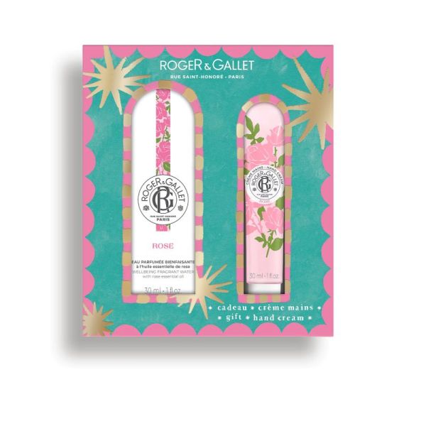 Coffret Eau parfumée bienfaisante et Crème mains Rose