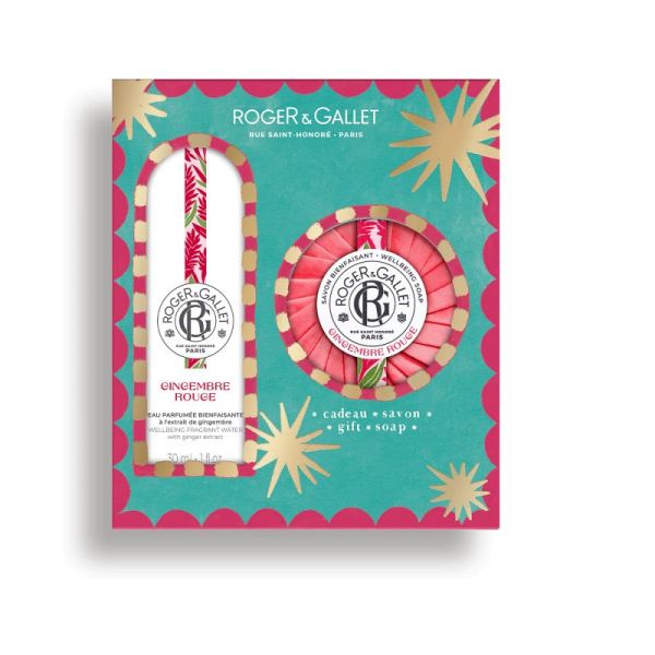 Coffret Eau parfumée bienfaisante et Savon Gingembre rouge
