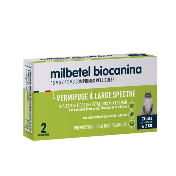 Milbetel chat 2 comprimés