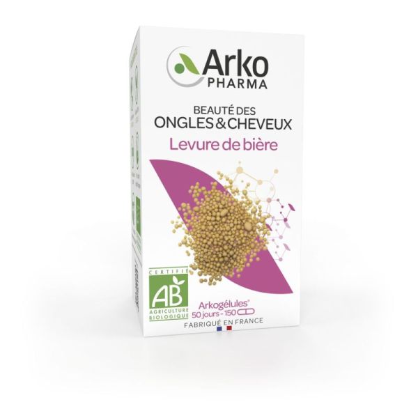 Arkogélules levure de bière beauté cheveux 150 gélules
