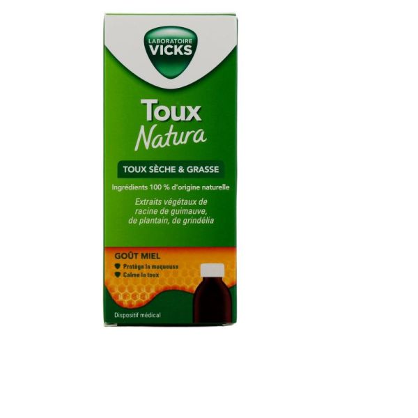 VICKS Natura Toux sèche et grasse goût miel 140ml