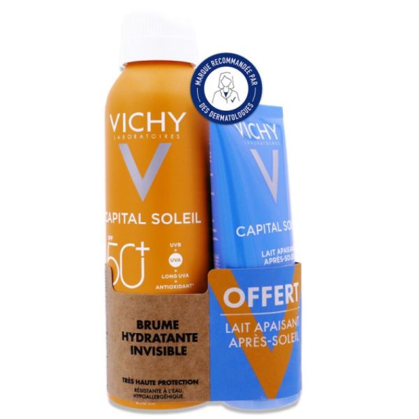Vichy Coffret capital soleil spf50+ brume invisible + lait apaisant offert