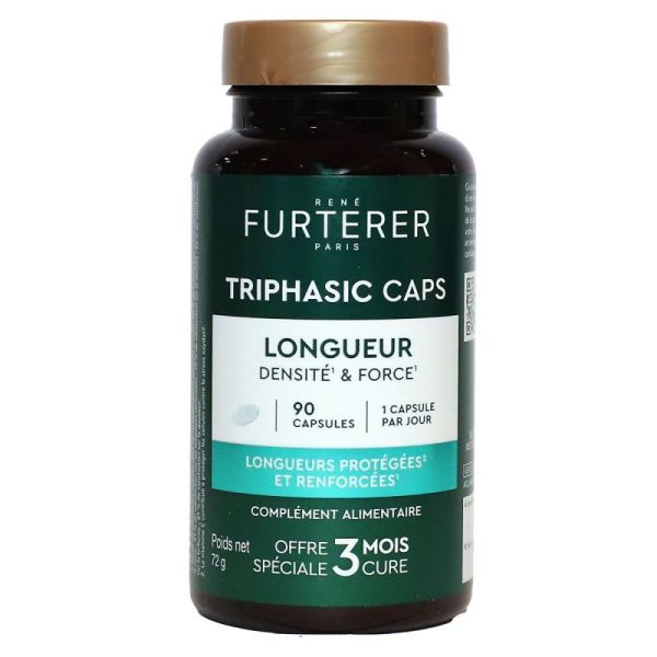 Triphasic Caps traitement longueur densité force cheveux abîmés 90 capsules