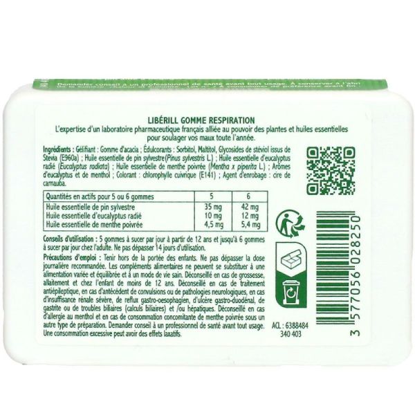 Liberill Enrouement adoucit et apaise les cordes vocales gommes 50g